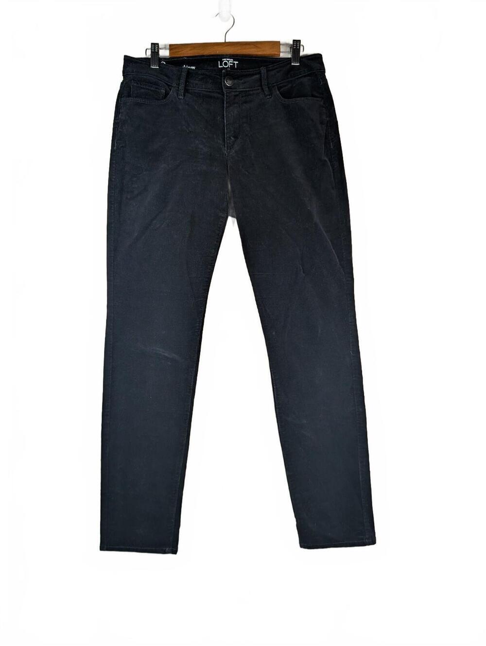 Ann Taylor LOFT Black Corduroy Curvy Skinny Pants Size 8